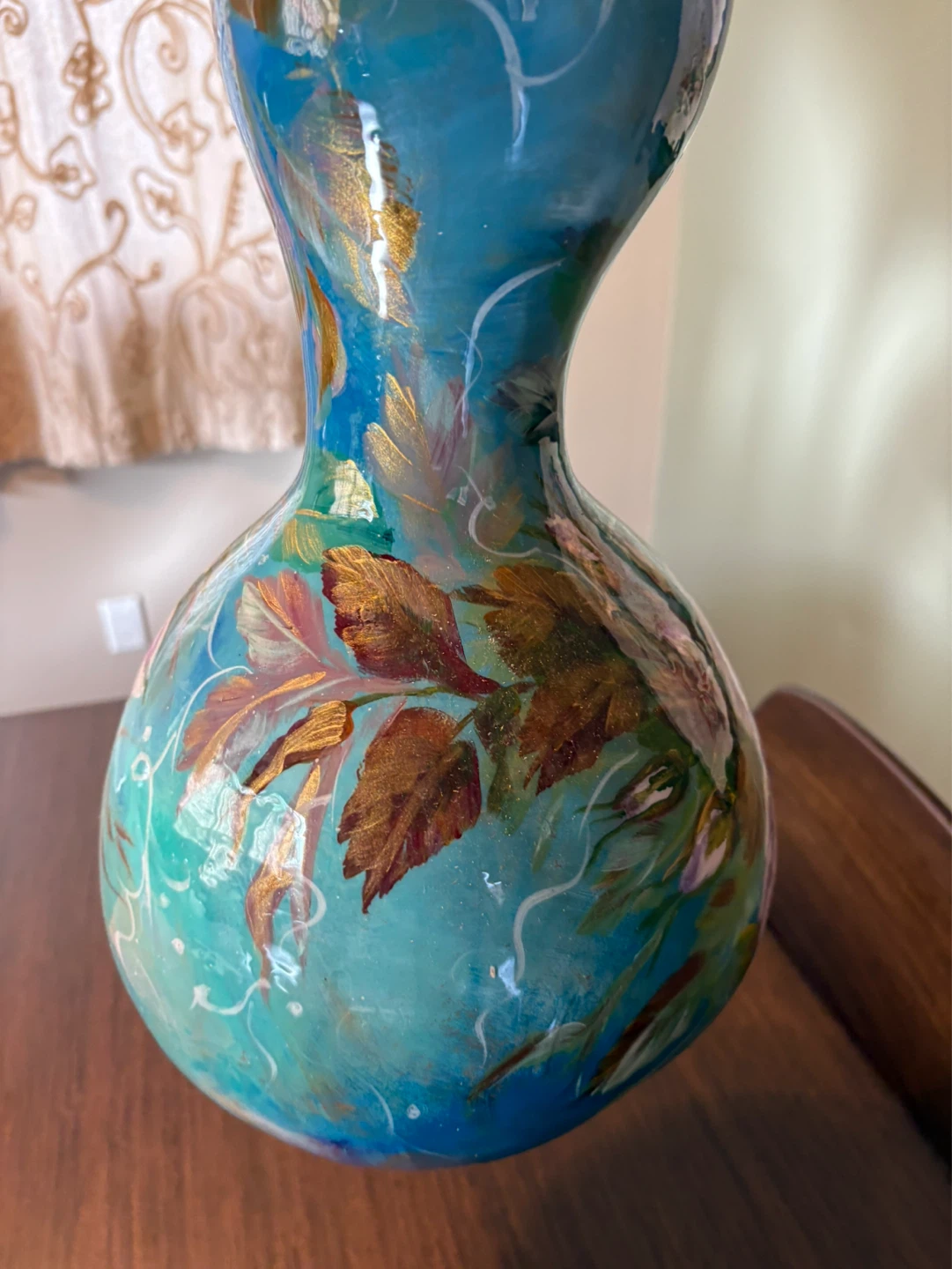 Hand-Painted Gourd Birdhouse with Floral Design - photo 3