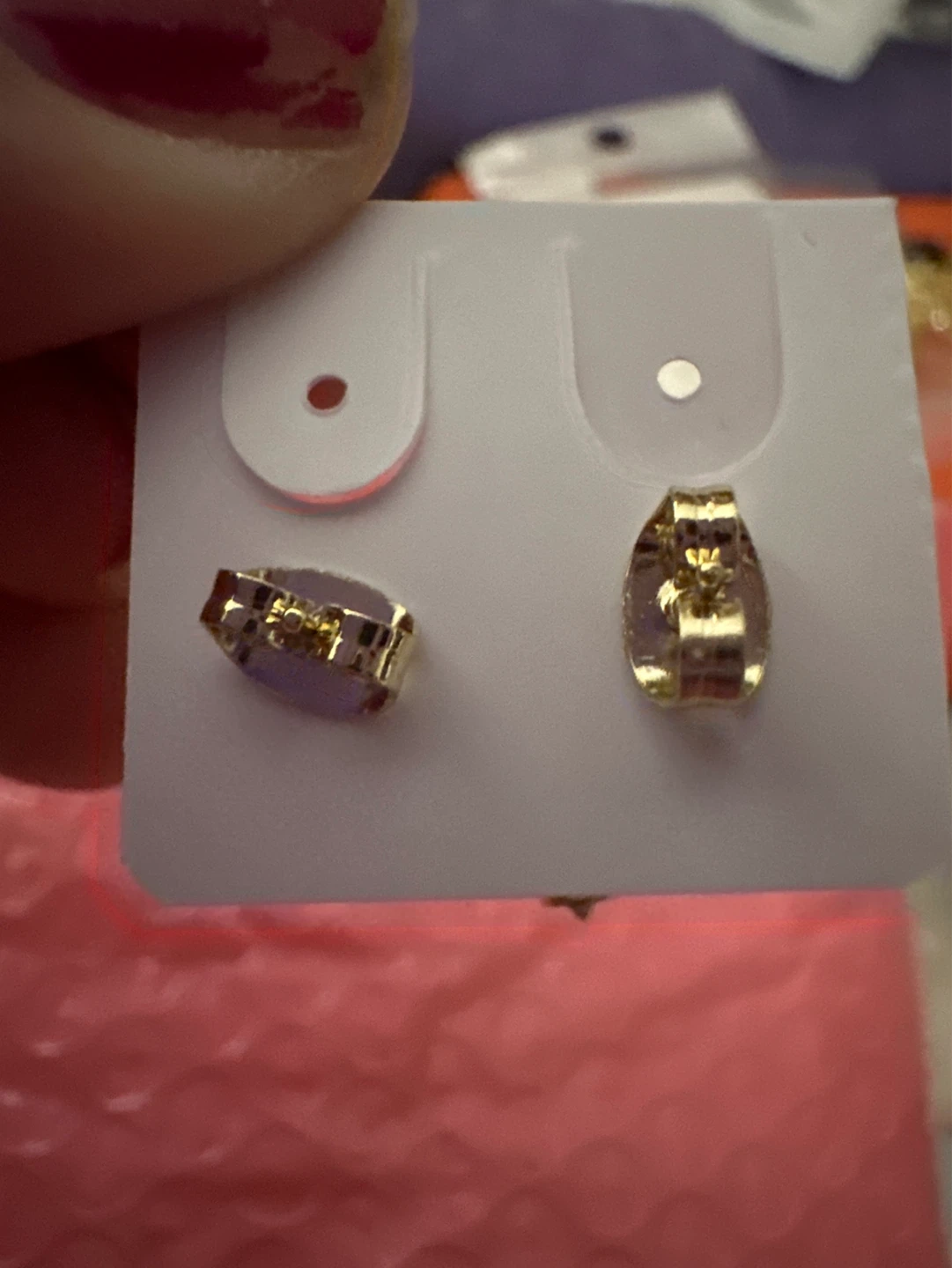 Gold Butterfly Earrings with Crystals - photo 2