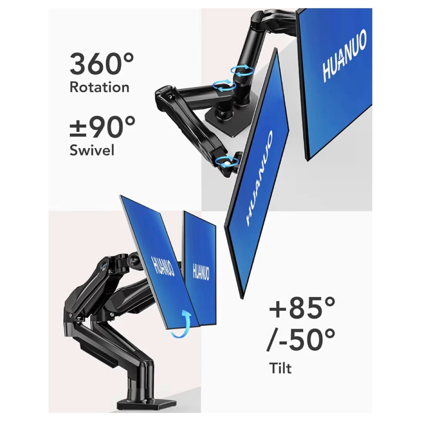 HUANUO Dual Monitor Desk Mount Stand - photo 3