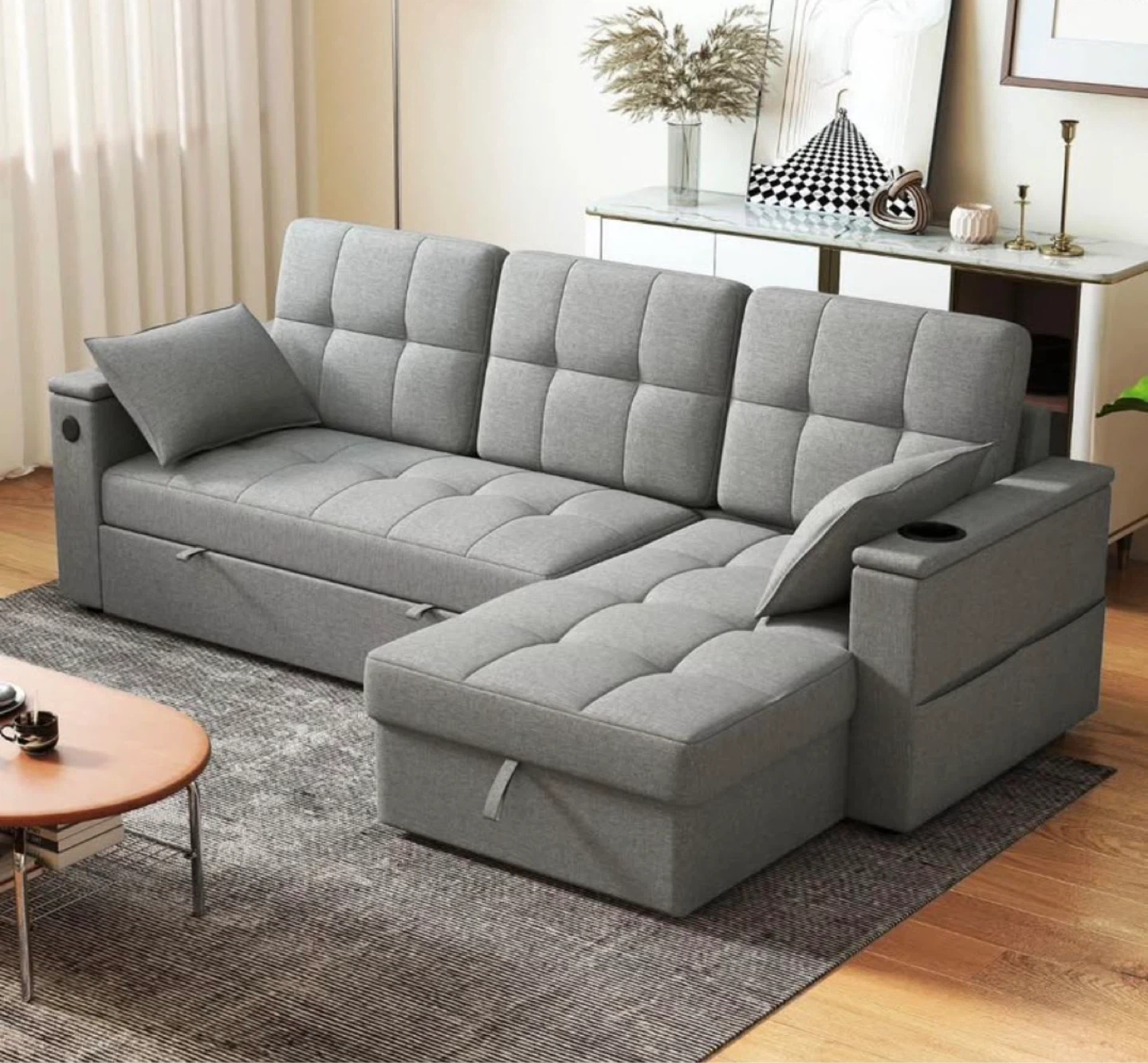 Pull Out Sofa Bed with Storage - photo 5
