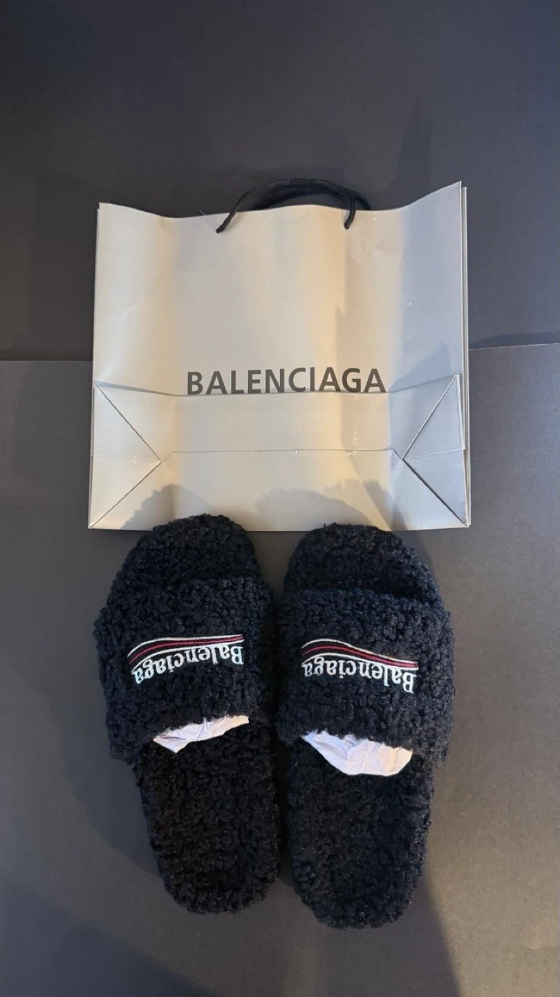 Balenciaga Black Fleece Slides - photo 3