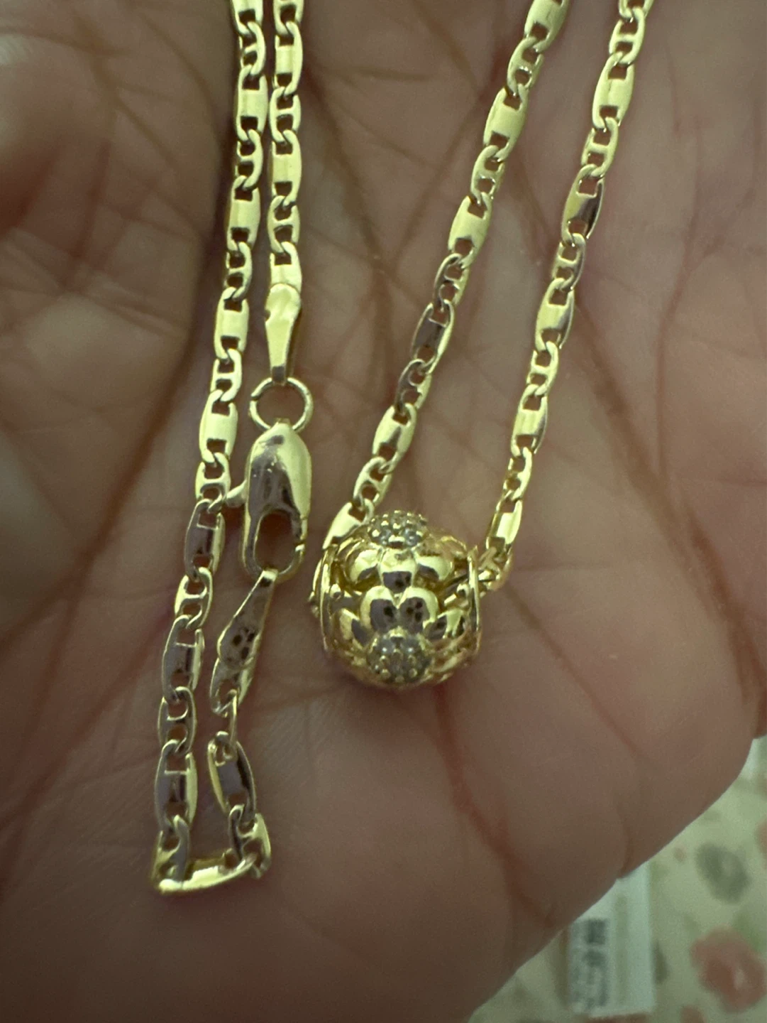 14k Gold laminated  Necklace with Pendant - photo 2