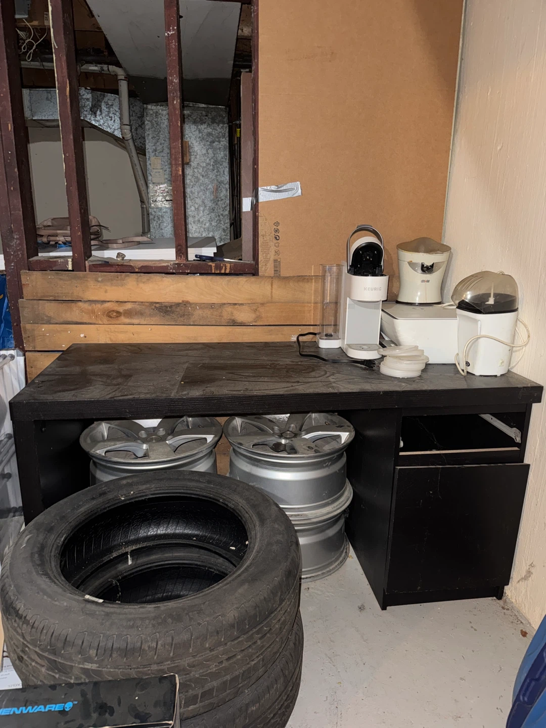 Black Desk with Storage