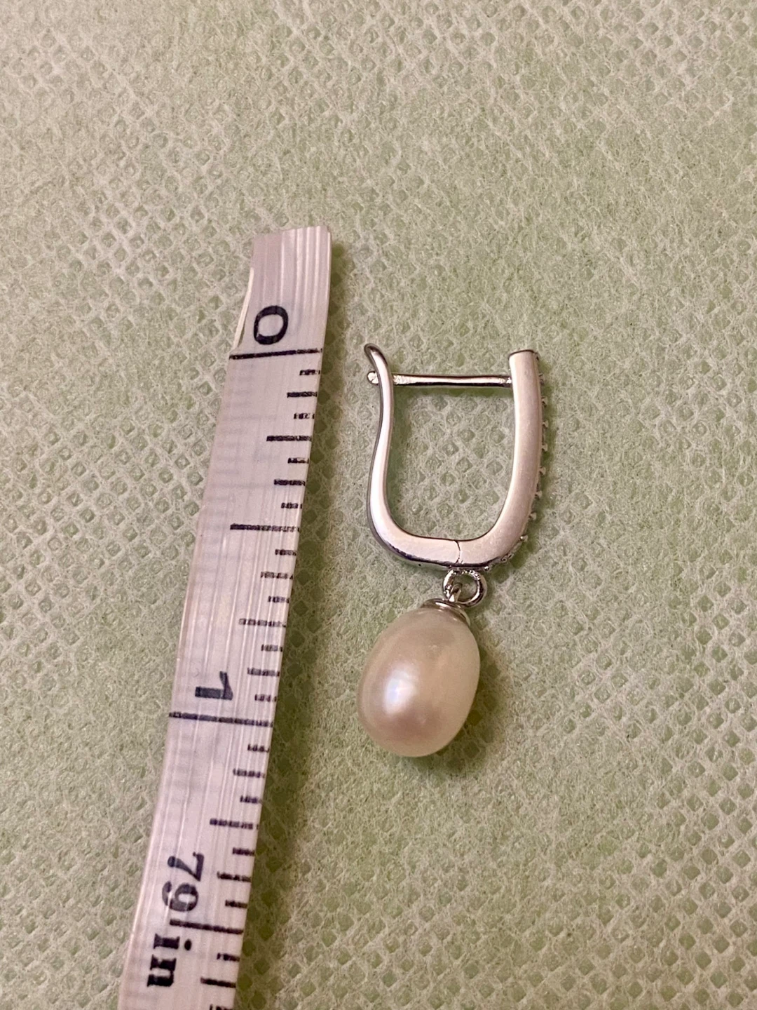 Sterling Silver Pearl & CZ Drop Earrings - photo 4