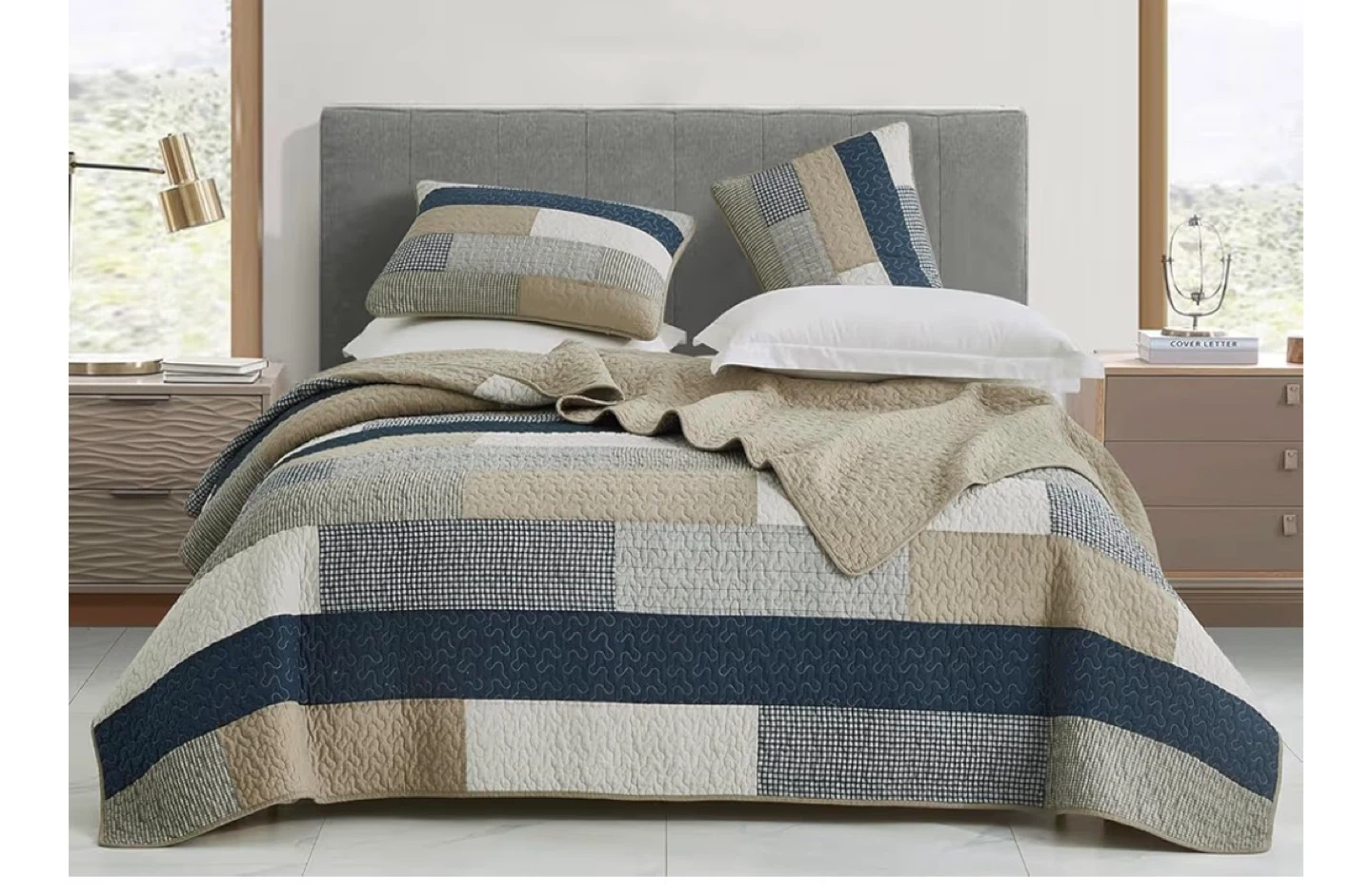queen sizeStone Washed Chic Rustic Look" Quilt Set - photo 3