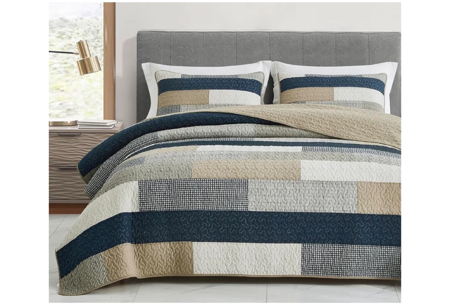 queen sizeStone Washed Chic Rustic Look" Quilt Set - photo 2