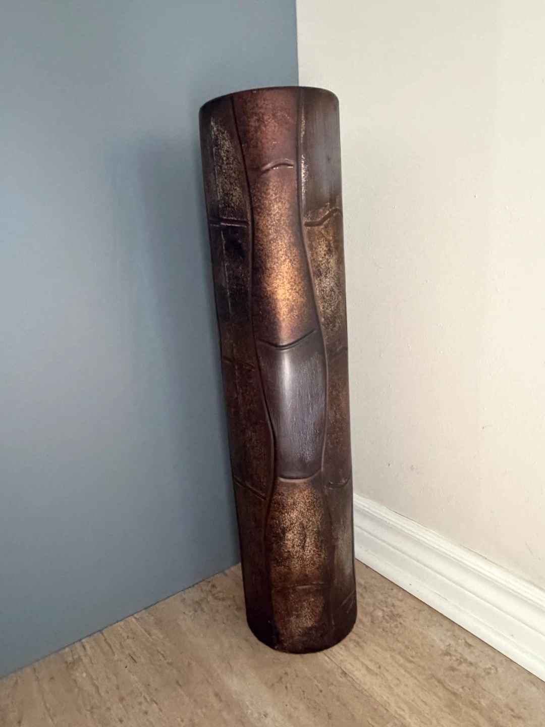 Tall Decorative Floor Vase Brown