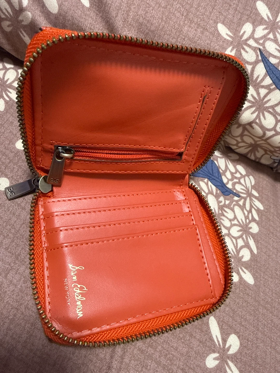 Sam Edelman Orange Zip Around Wallet