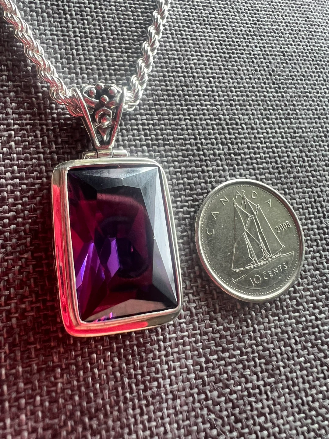 925 Sterling Silver Amethyst Pendant Necklace