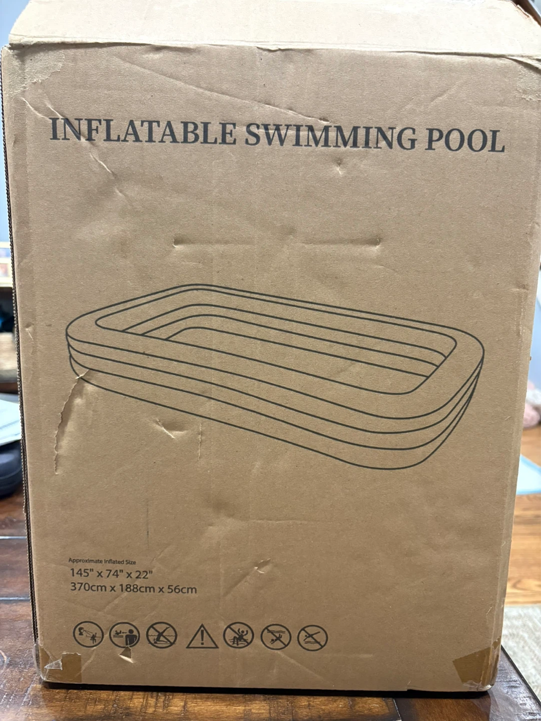 Inflatable Swimming Pool  145" x 74" x 22"