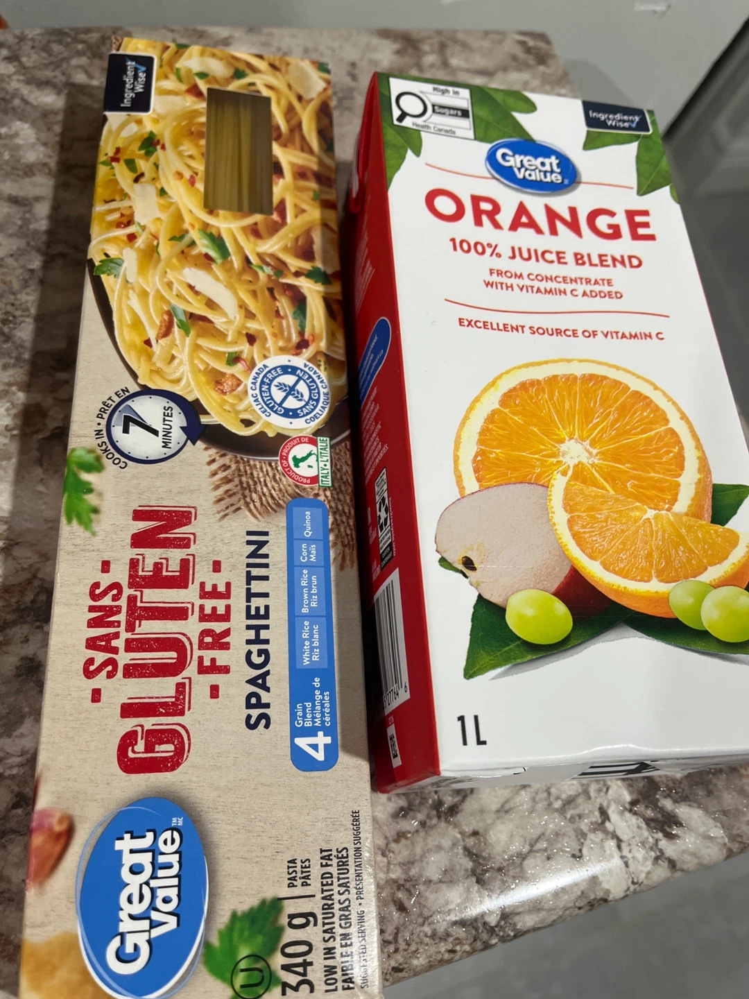 Great Value Gluten-Free Spaghetti & Orange Juice Blend