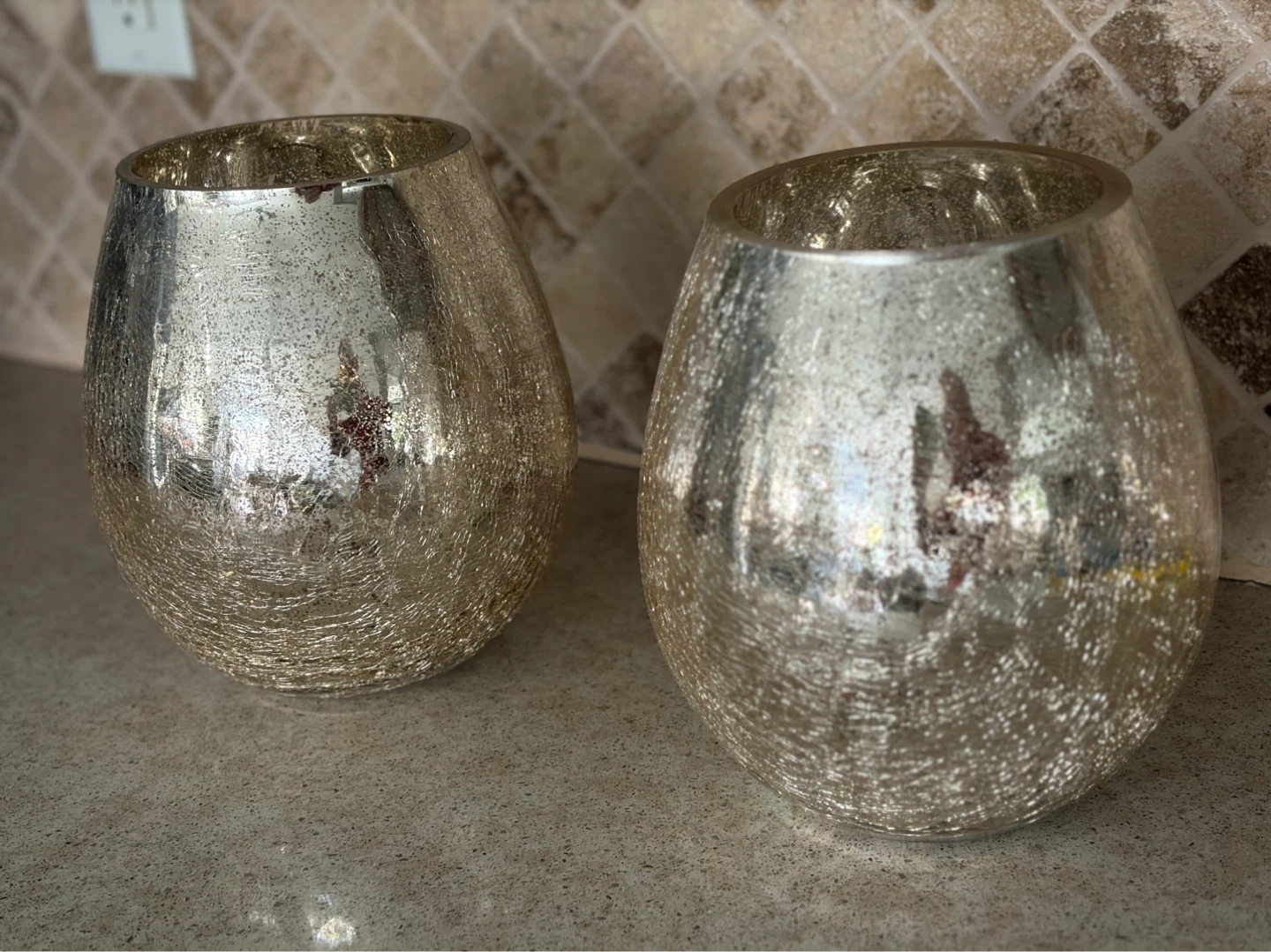 Silver Mercury Glass Vases (Set of 2)