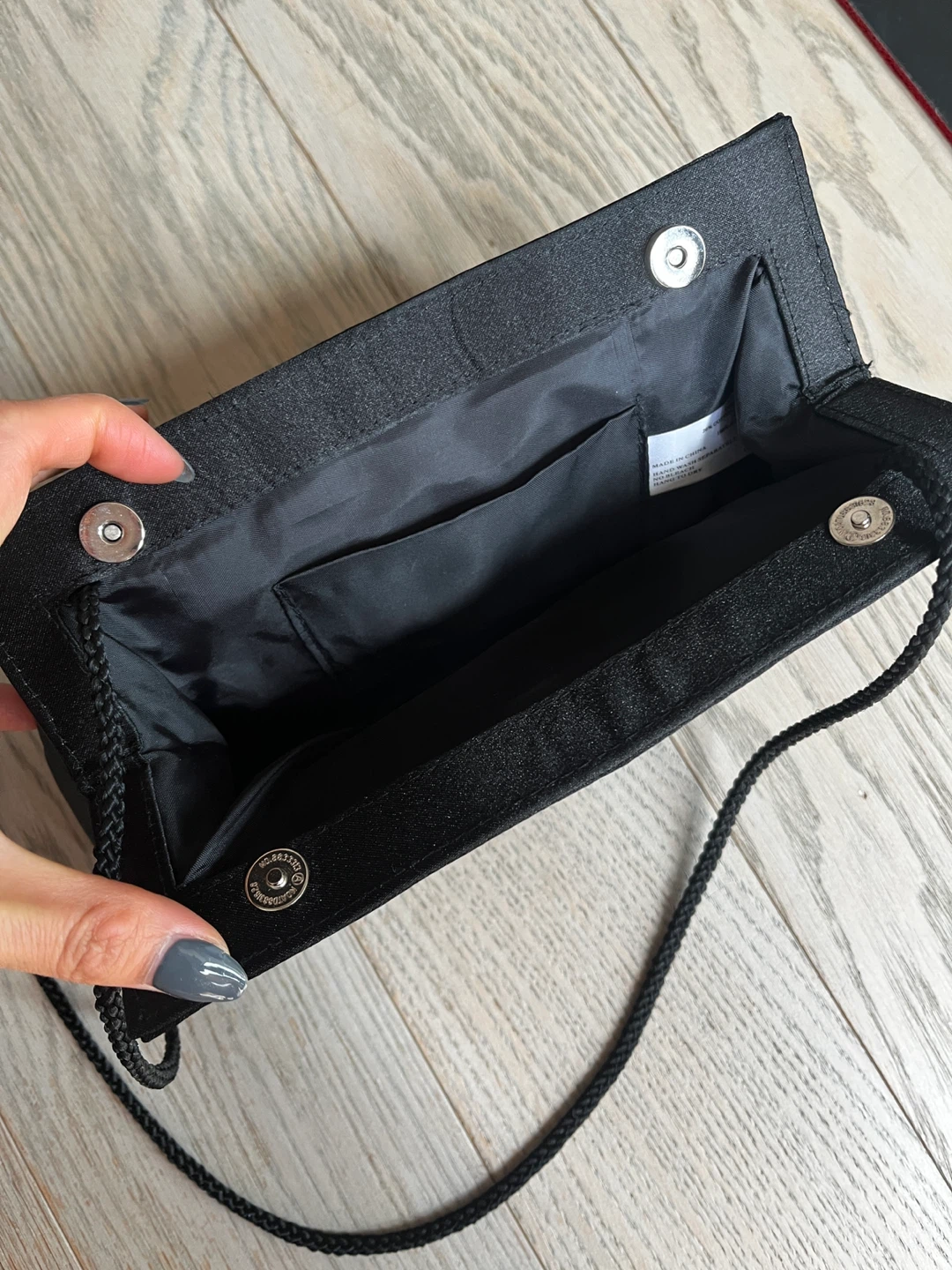 Black Clutch Handbag with Braided Strap - photo 4