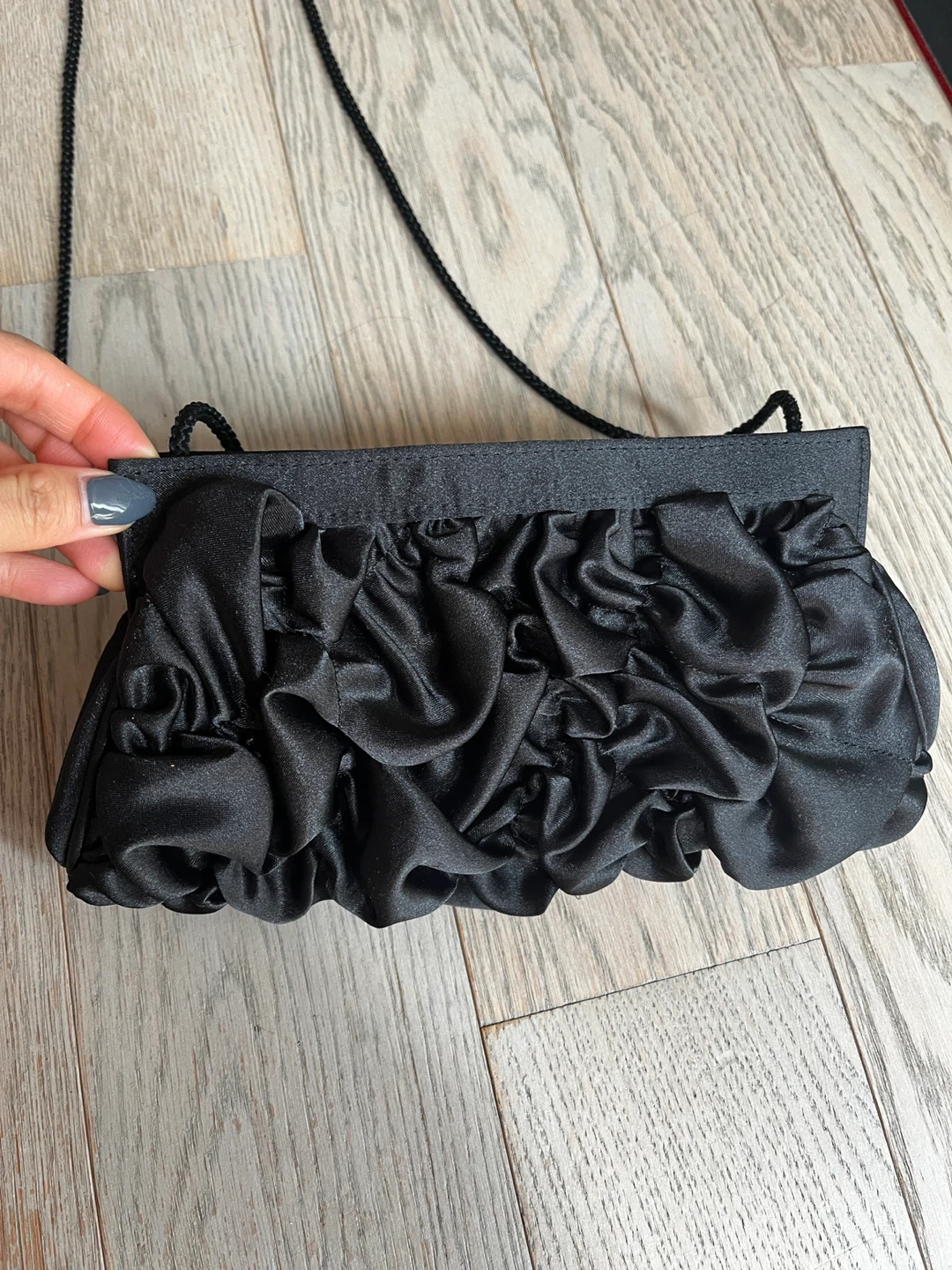 Black Clutch Handbag with Braided Strap - photo 3