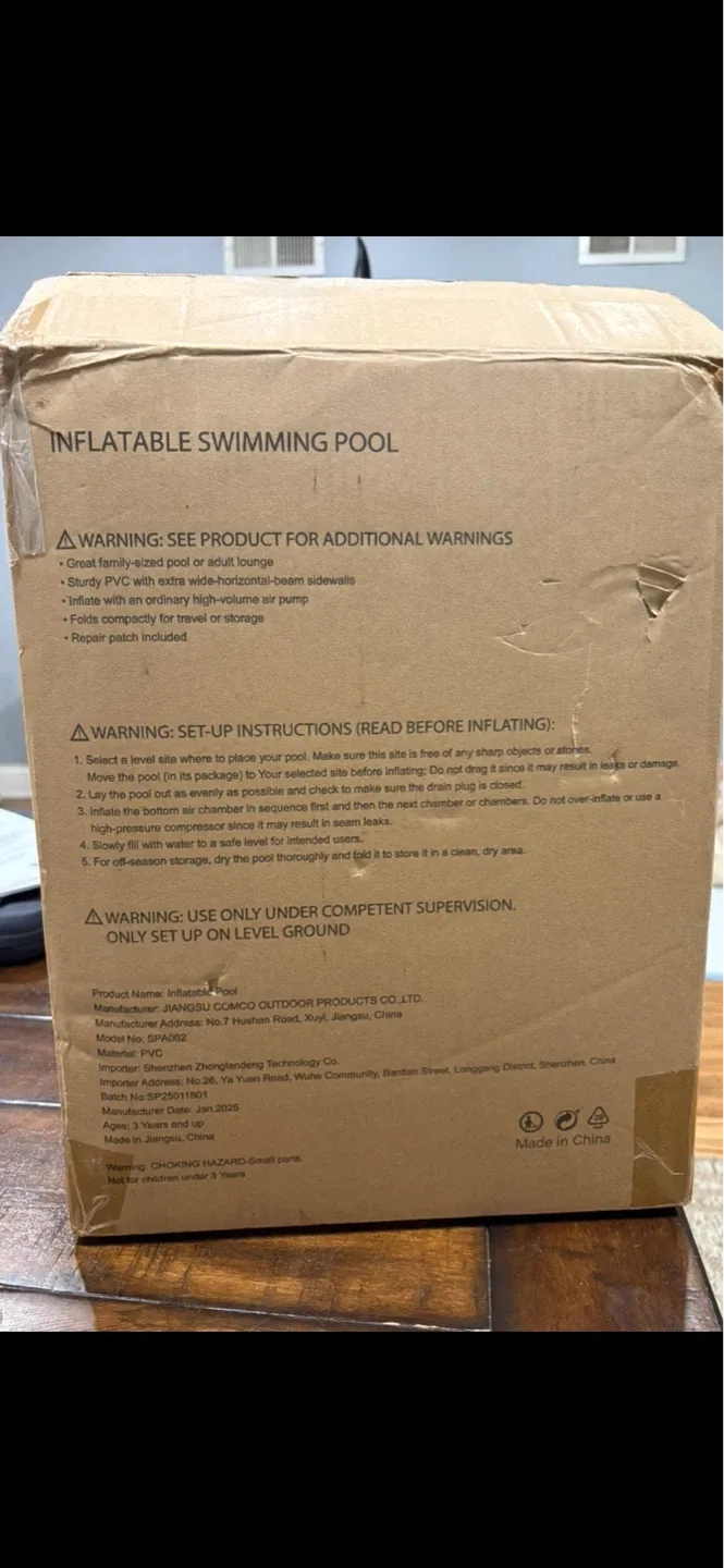 Inflatable Swimming Pool  145" x 74" x 22" - photo 4