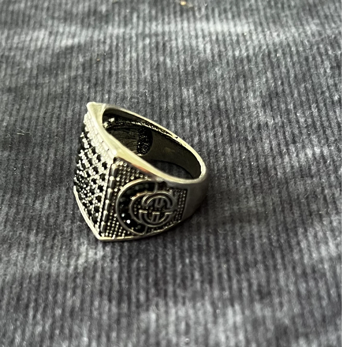 Beautiful Men's  with Black Stones Ring for sell - photo 2