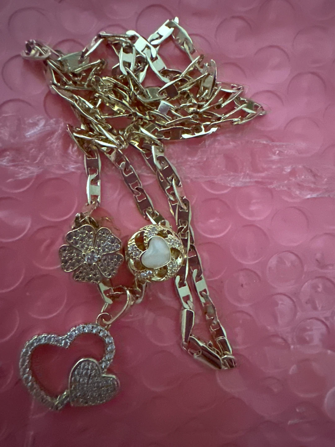 Gold  laminated Necklace with Charms - photo 3
