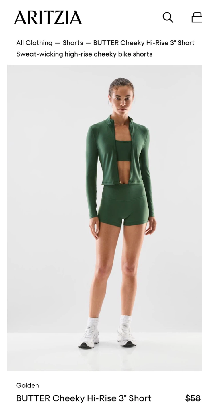 TNA aritzia ThaChill Atmosphere Green Lo-Rise Shorts