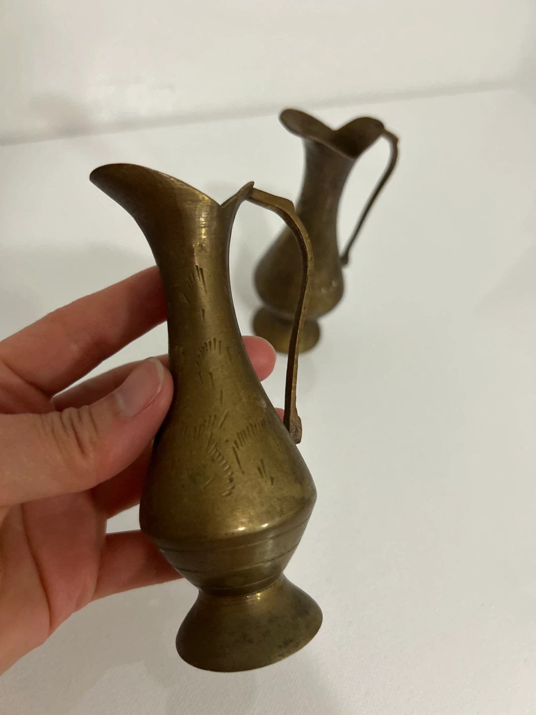 Vintage Brass Mini Pitchers (Set of 2) - photo 4