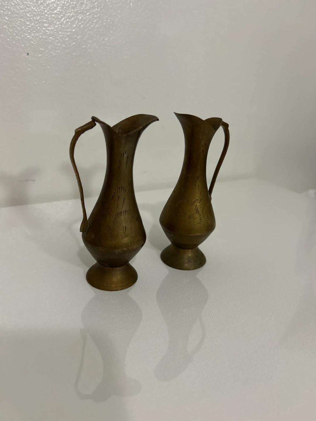 Vintage Brass Mini Pitchers (Set of 2)