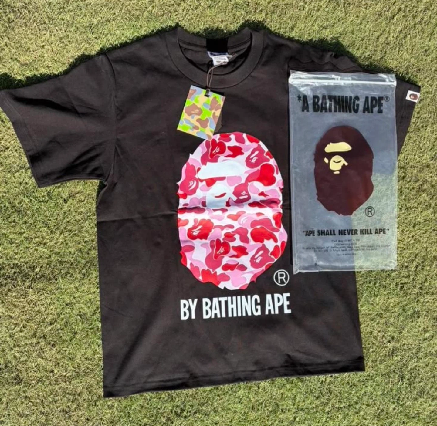 BAPE "Ape Shall Never Kill Ape" Camo Logo T-Shirt