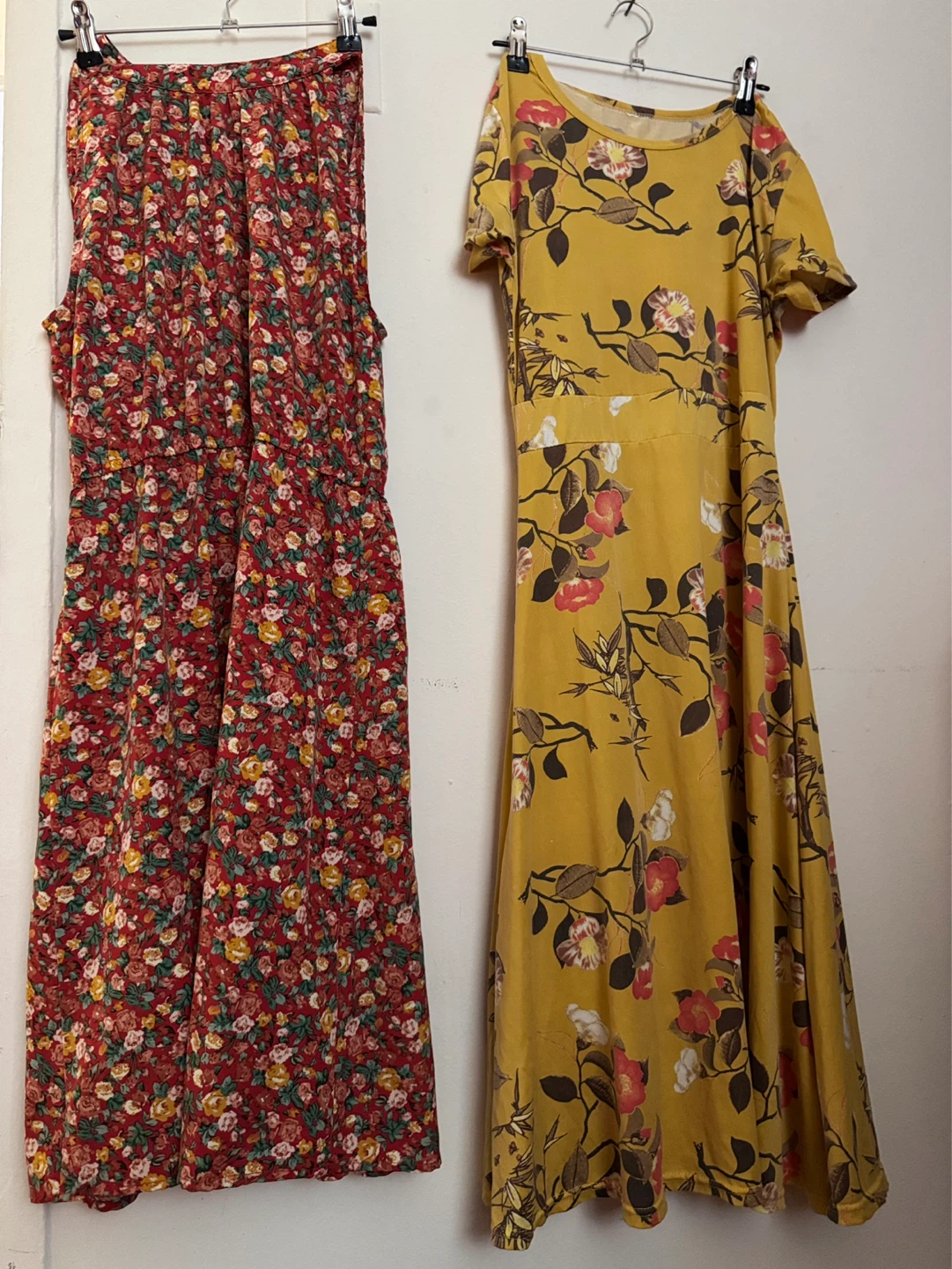 Two Floral Print Dresses - Red and Yellow - photo 2