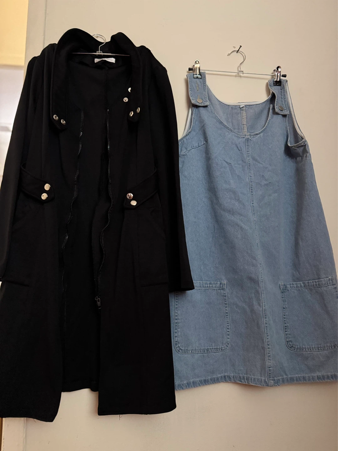 Black Jacket and Denim Pinafore Dress - photo 2