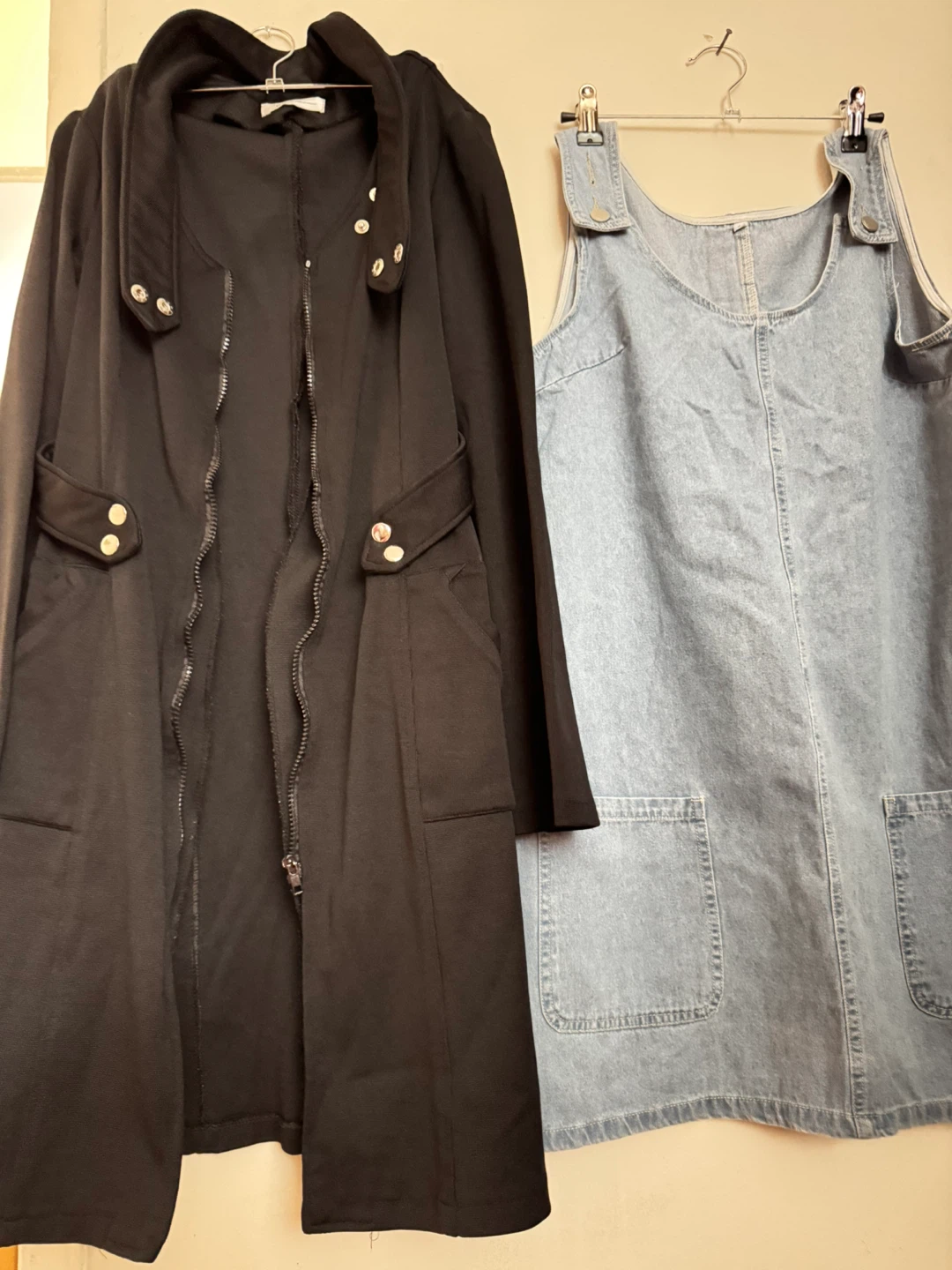 Black Jacket and Denim Pinafore Dress - photo 4