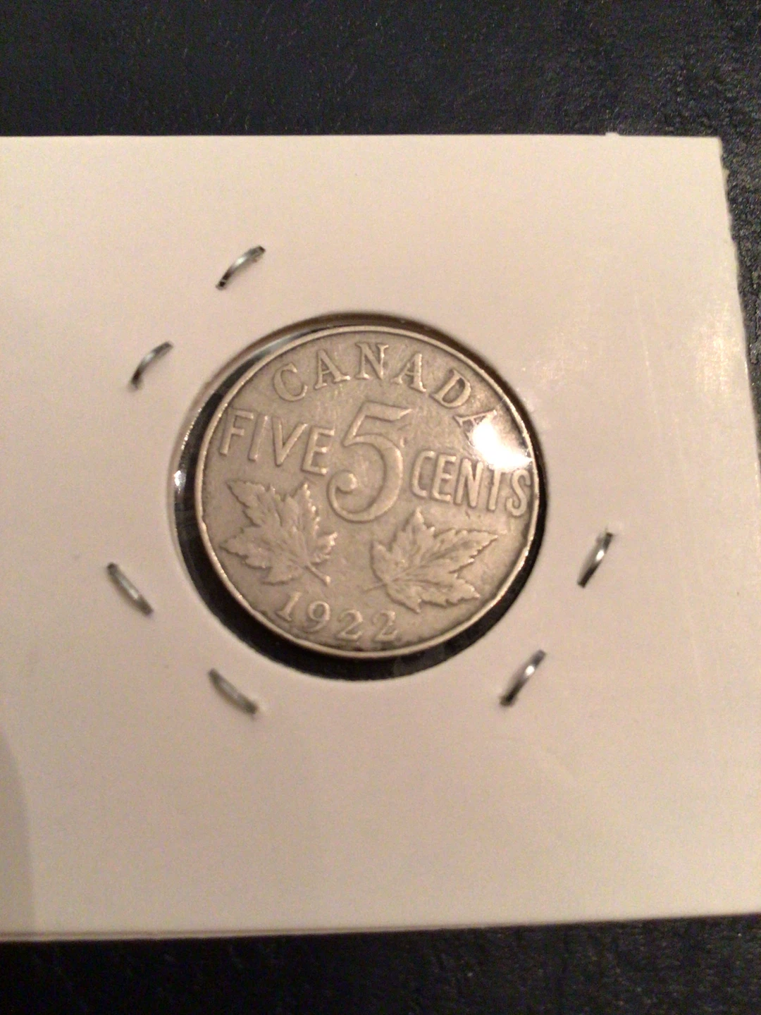 1922 Canadian Five Cents Coin - photo 2