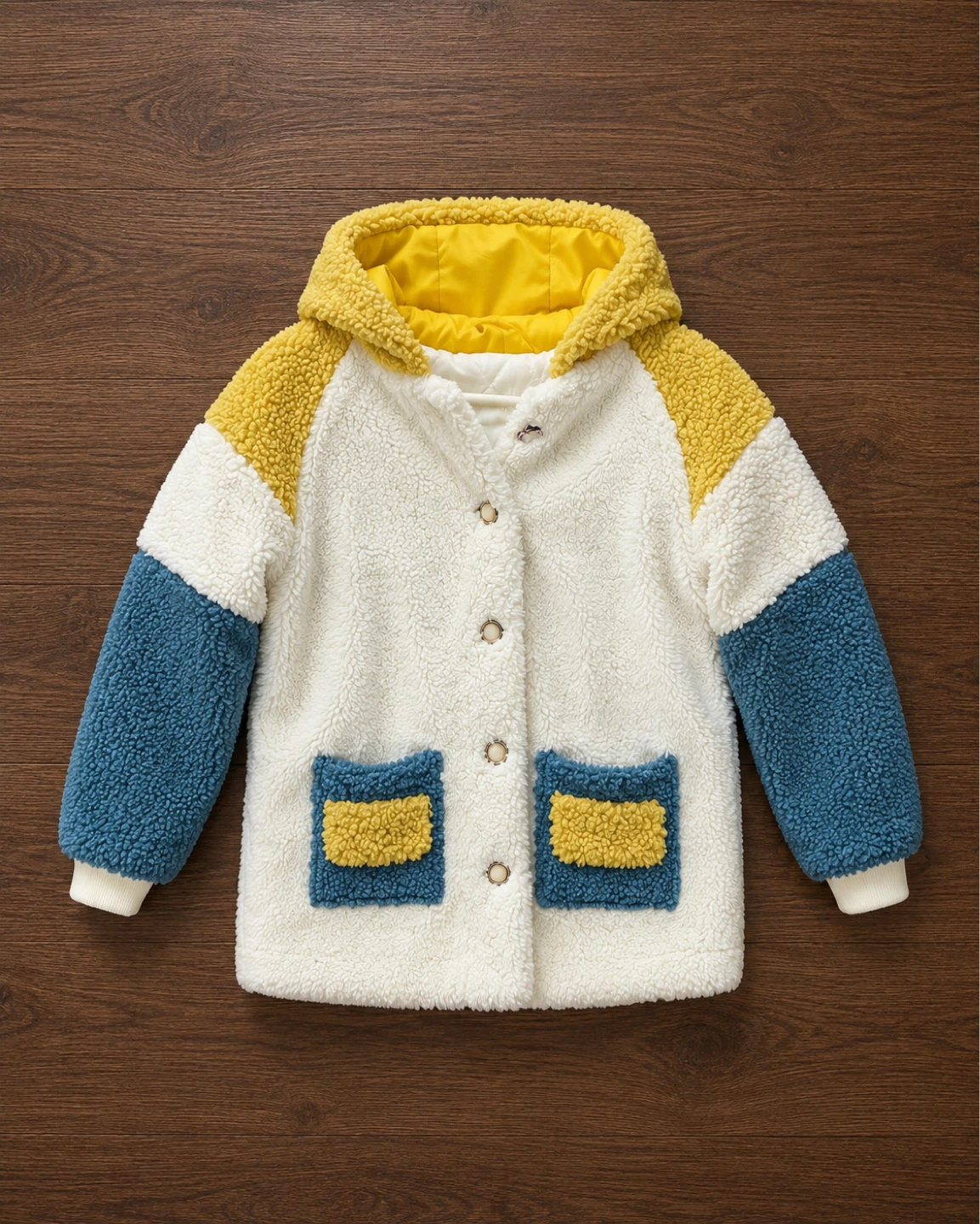 FIXIBB Fuzzy Fleece Hooded Jacket