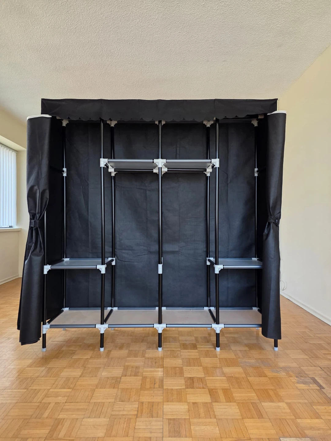 Portable Wardrobe Closet Organizer Black