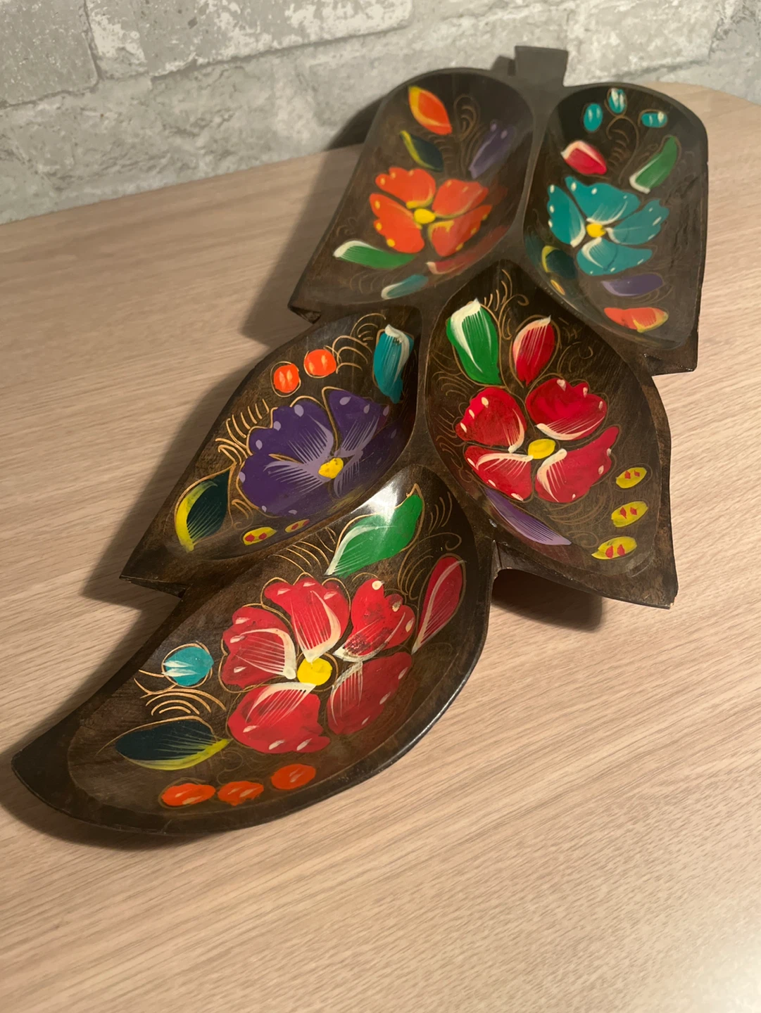 Hand-Painted Wooden Serving Tray from  Acapulco - photo 2