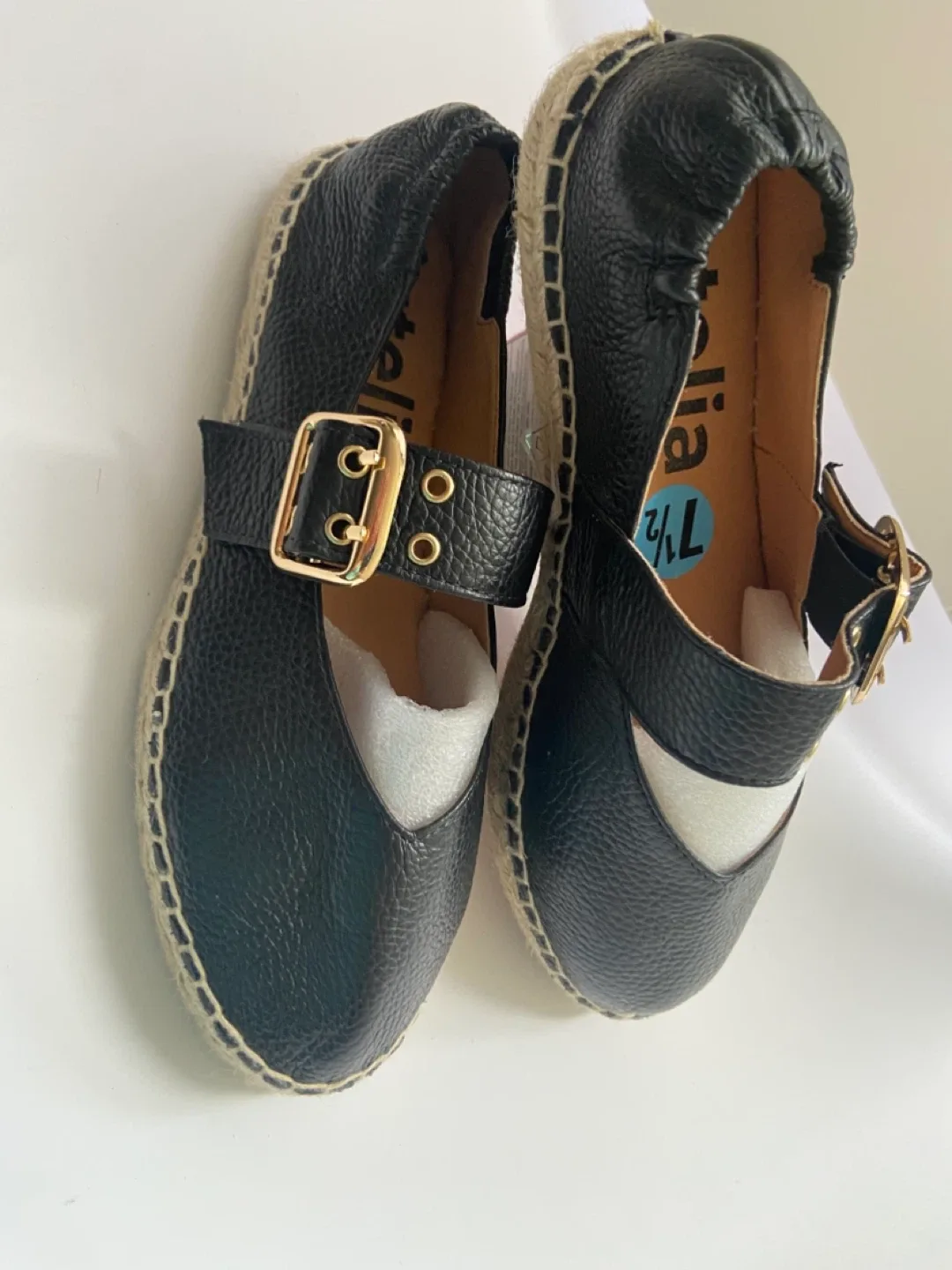 Jutelia Black Espadrille Flats with Buckle - photo 2