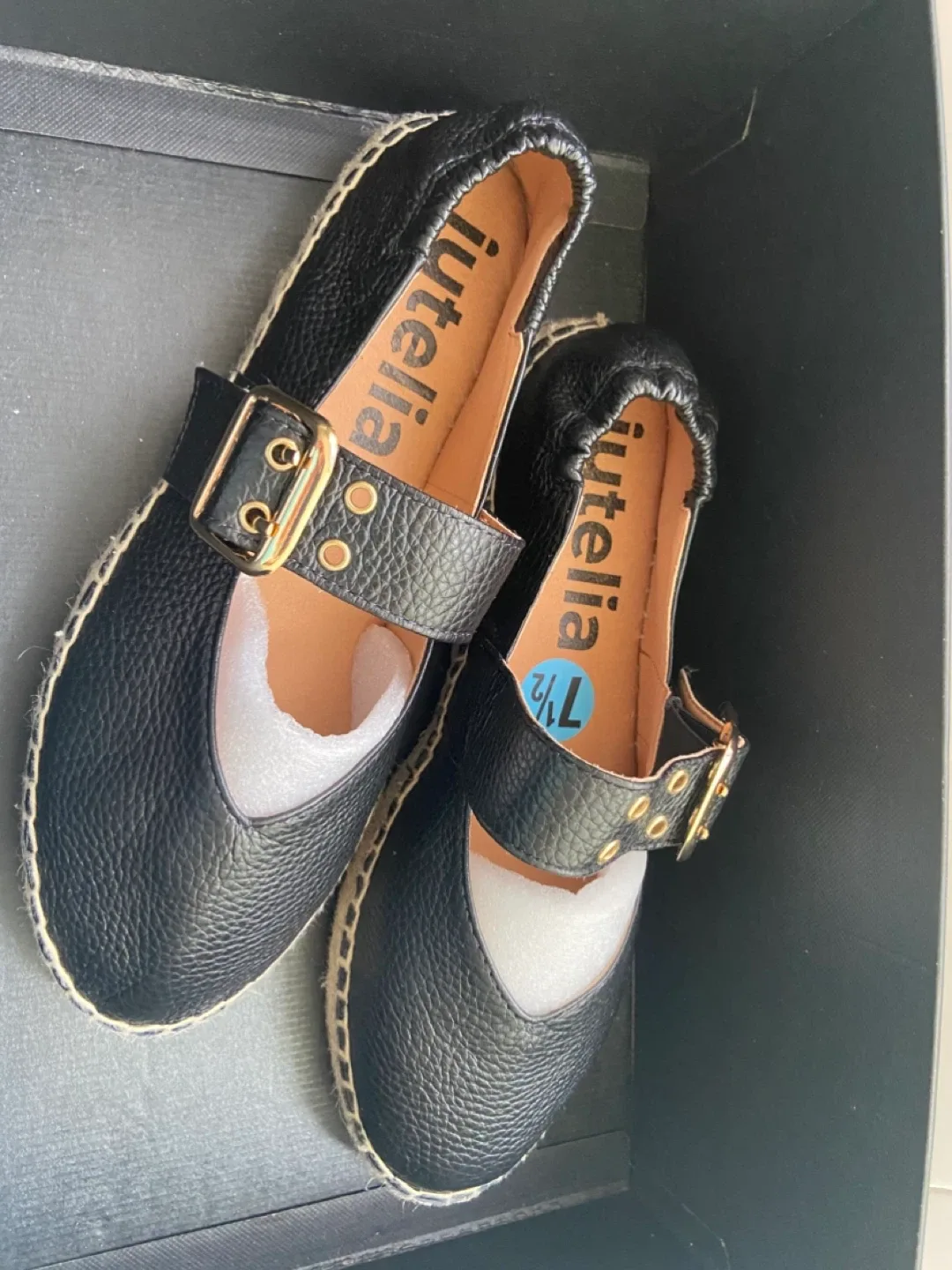 Jutelia Black Espadrille Flats with Buckle - photo 4
