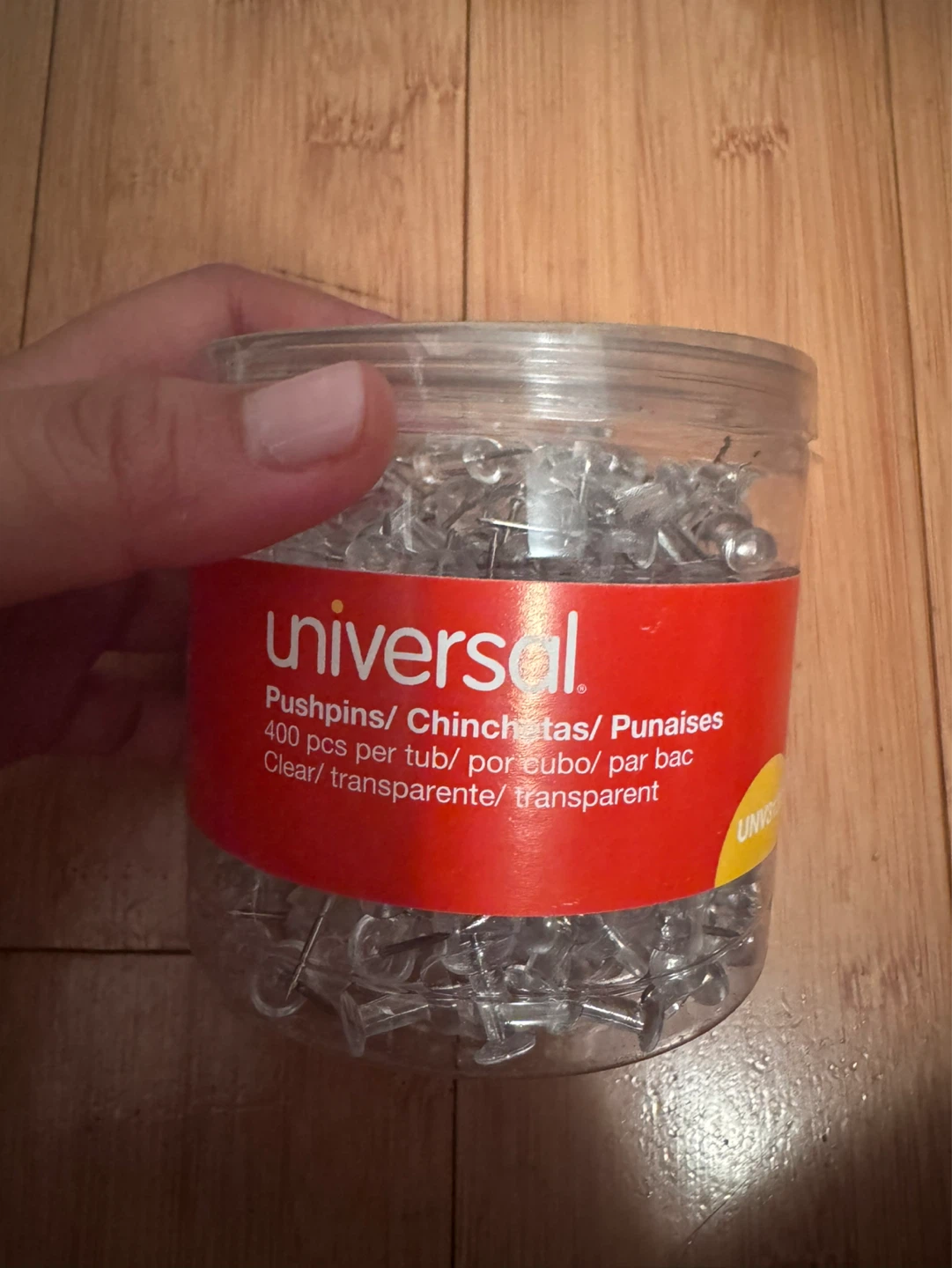 Universal Clear Pushpins - 400 pcs