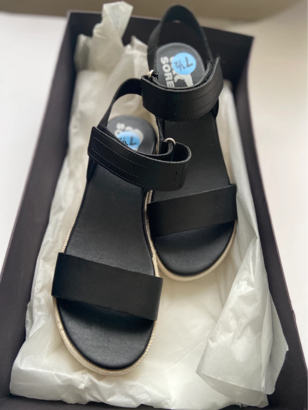 Sorel Black Platform Espadrille Sandals
