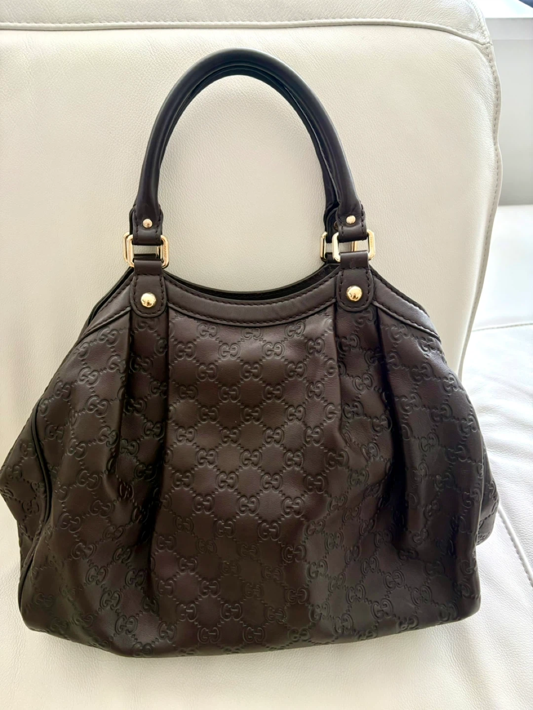 Gucci Brown Monogram Leather Handbag - photo 5