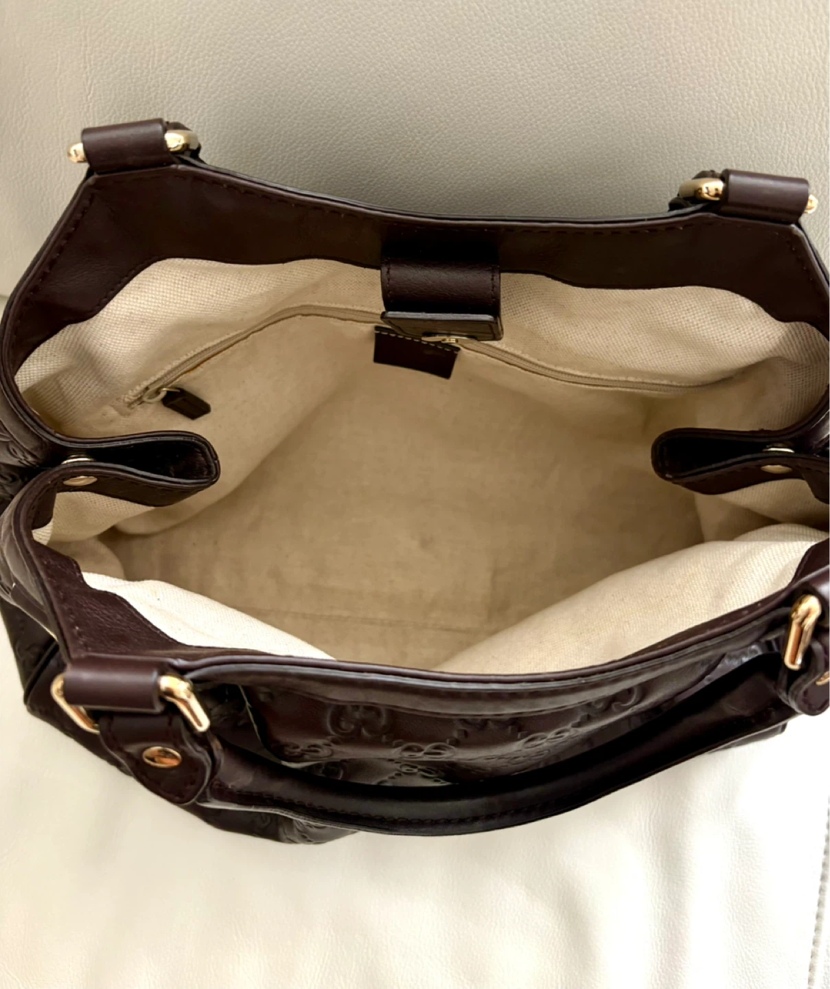 Gucci Brown Monogram Leather Handbag - photo 4
