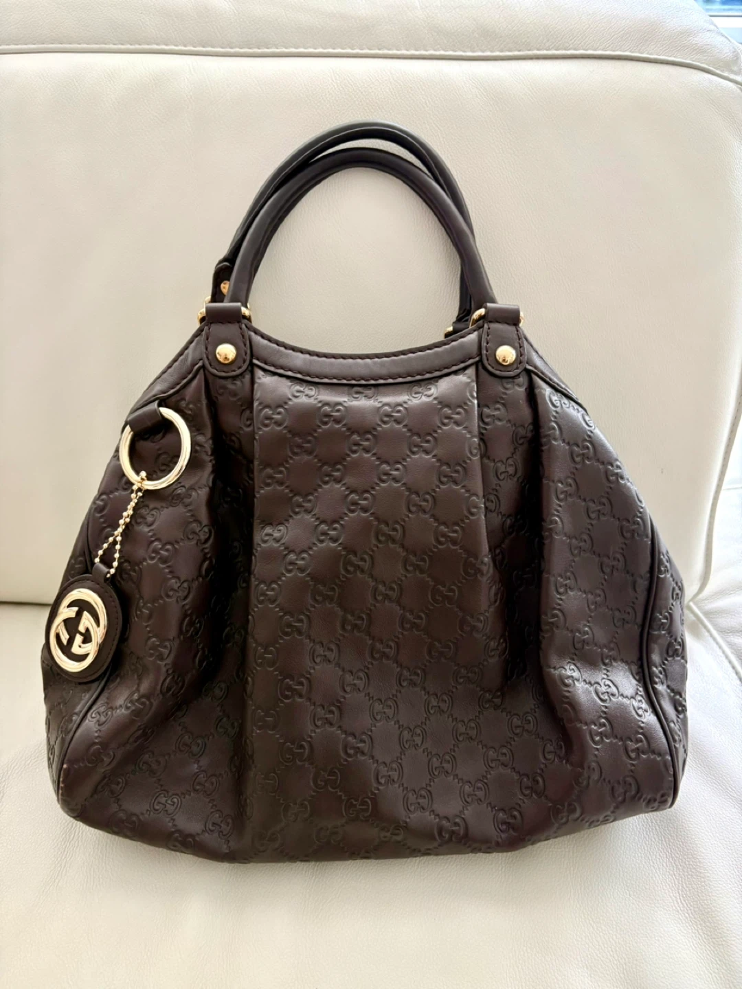 Gucci Brown Monogram Leather Handbag - photo 2