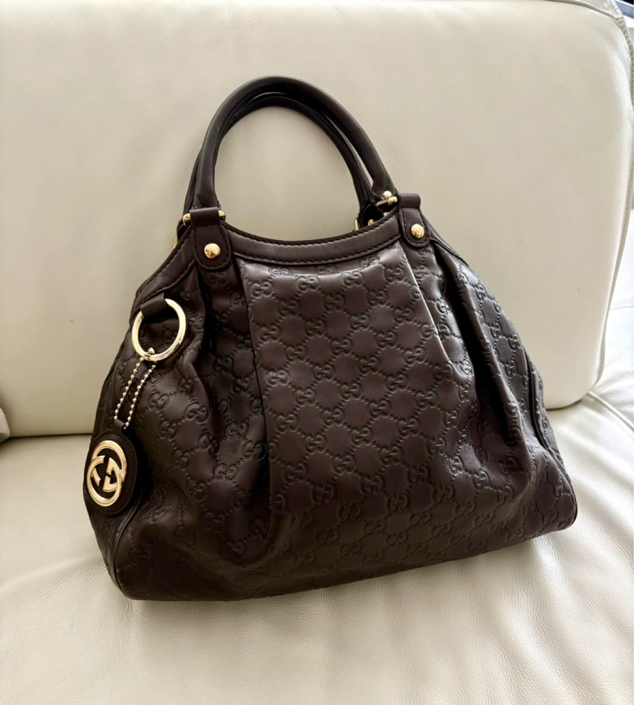 Gucci Brown Monogram Leather Handbag - photo 3