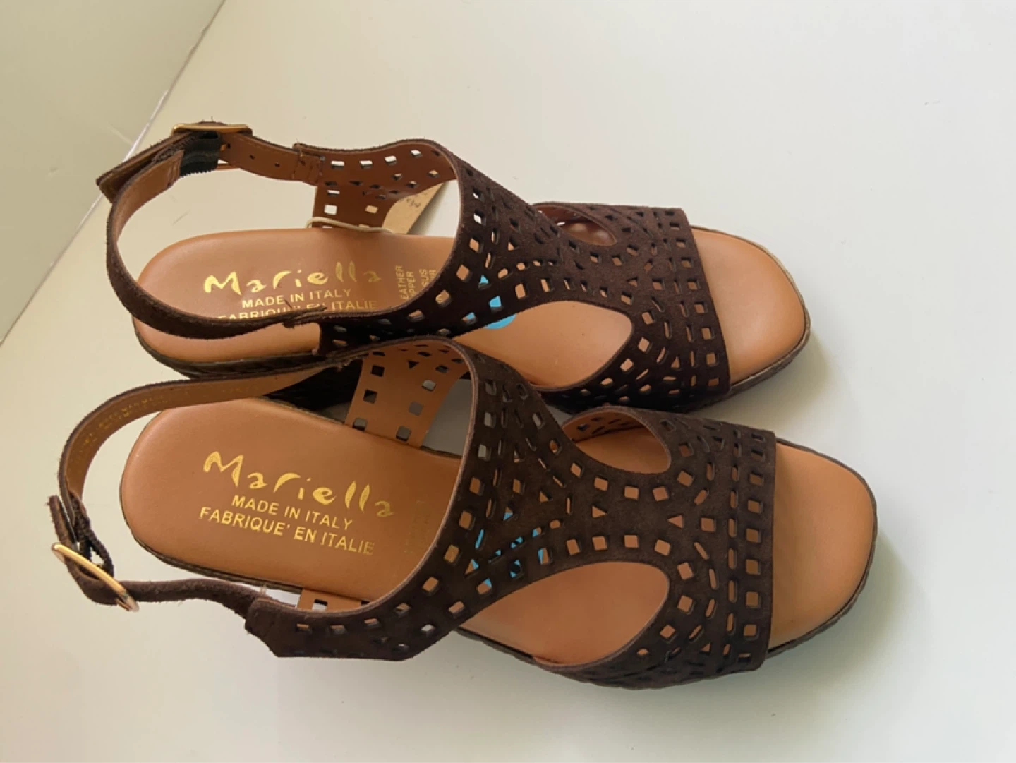Mariella Women's Brown Suede Wedge Sandals - photo 3