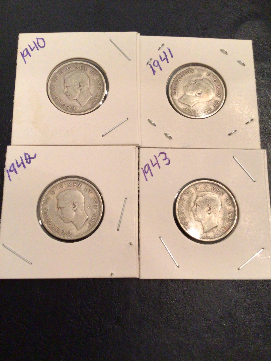 Collection of 4 Canadian Silver  Quarters - photo 2