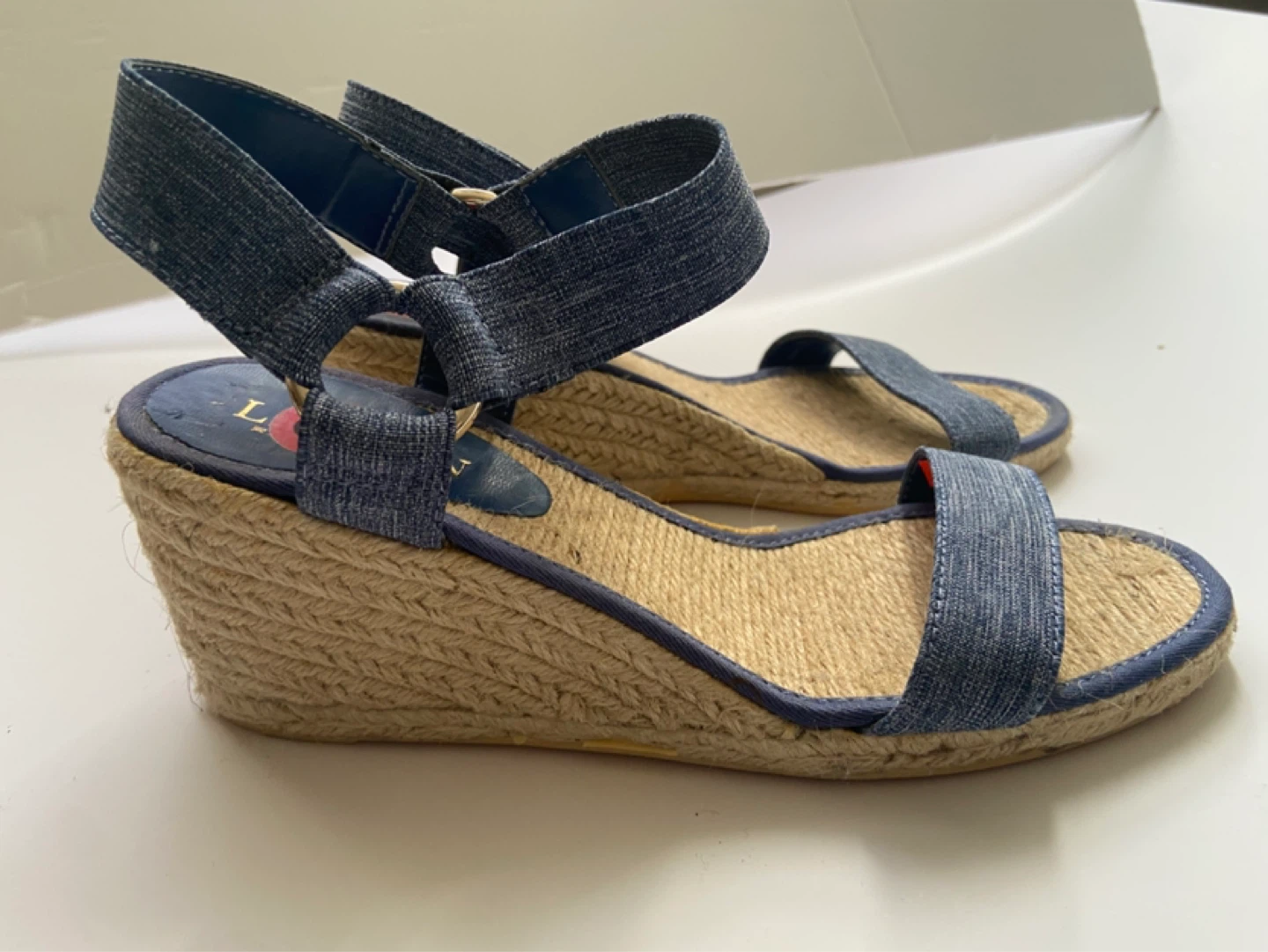 Lauren Ralph Lauren Denim Wedge Sandals Size 6 - photo 2