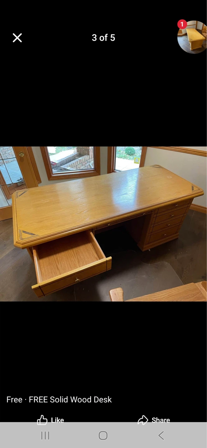Solid Wood Desk - photo 3