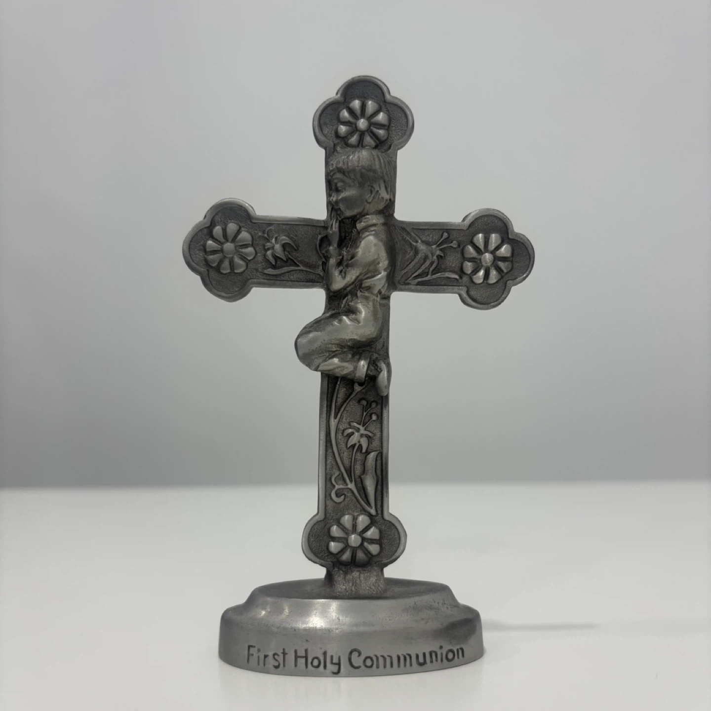 Vintage Pewter Holy Communion Cross