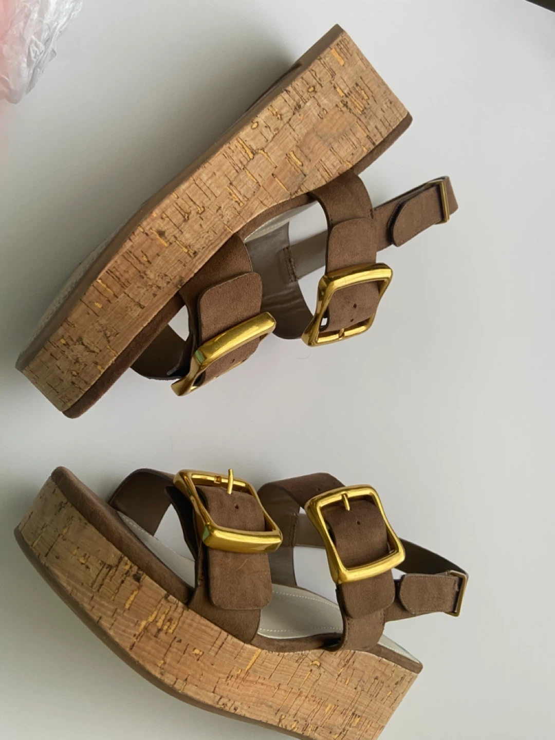 Franco Sarto Brown Suede Wedge Sandals Size 8 - photo 5