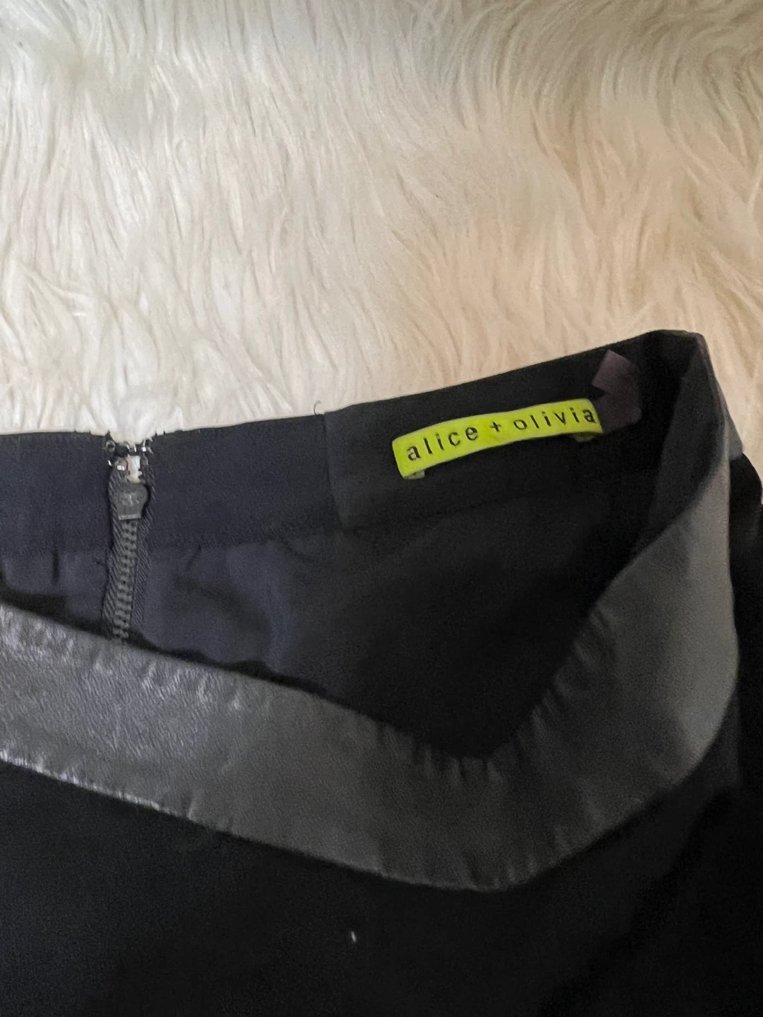 Alice + Olivia Black Skirt with Faux Leather Trim - photo 2