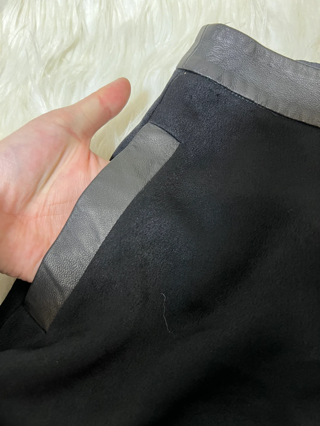 Alice + Olivia Black Skirt with Faux Leather Trim - photo 3