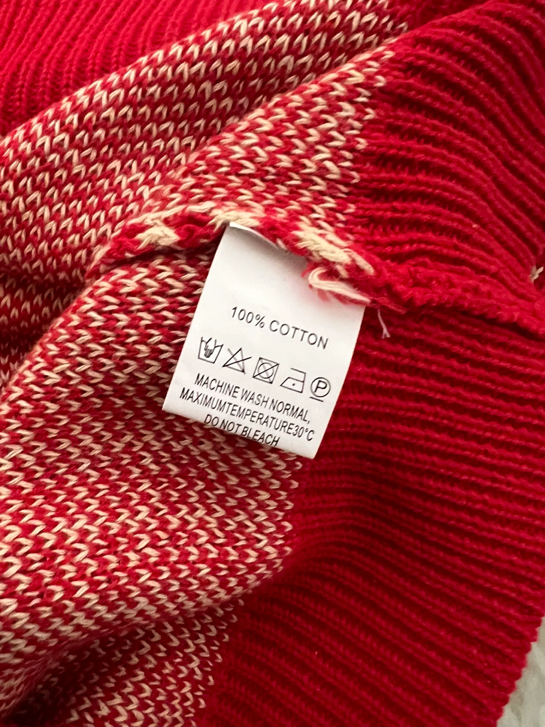 OXKNIT Red & Cream Chevron Sweater - photo 3