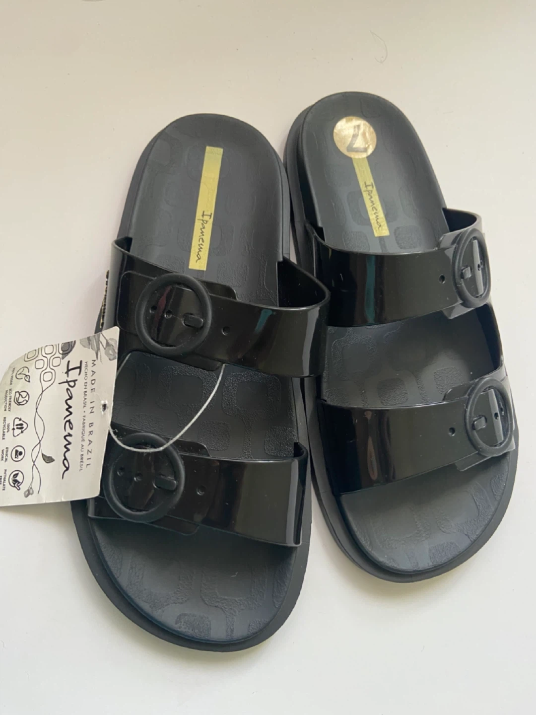 Ipanema Black Slides - Size 7